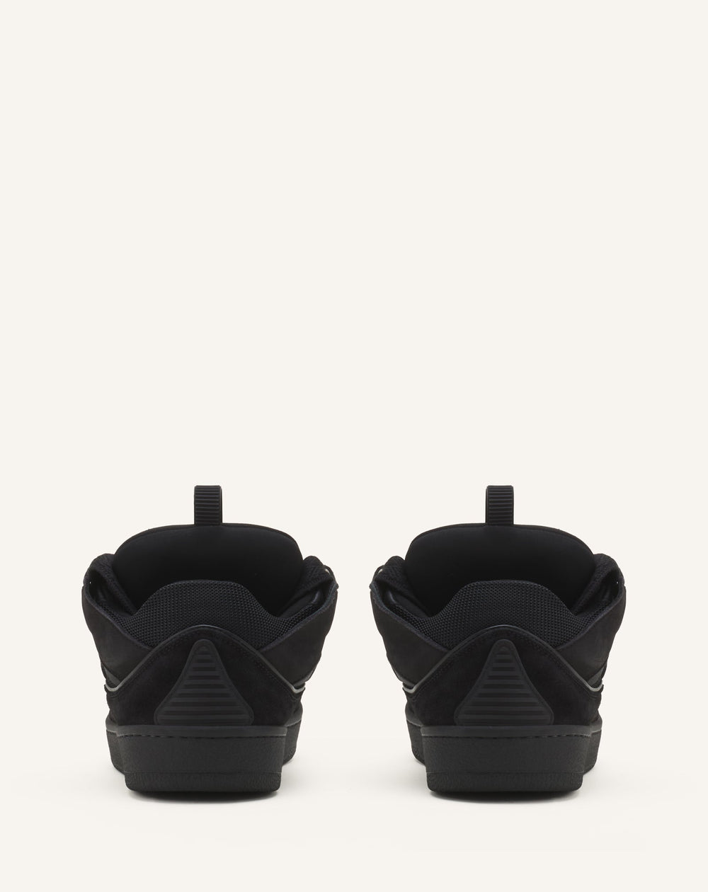 Black Leather Curb Sneakers | Lanvin Men
