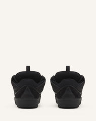 Black Leather Curb Sneakers | Lanvin Men