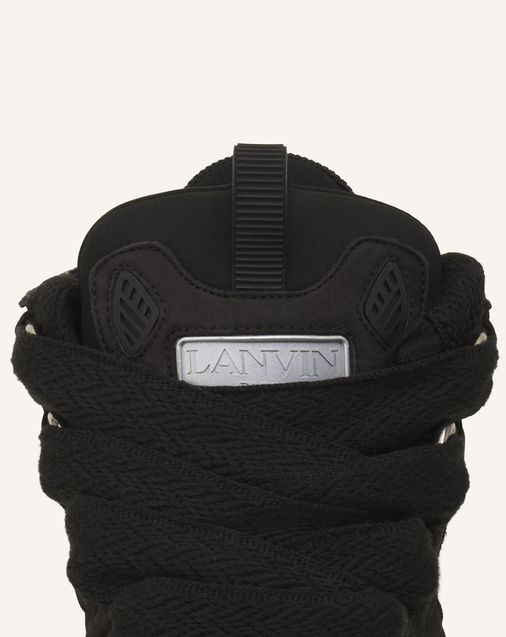 Black Leather Curb Sneakers | Lanvin Men