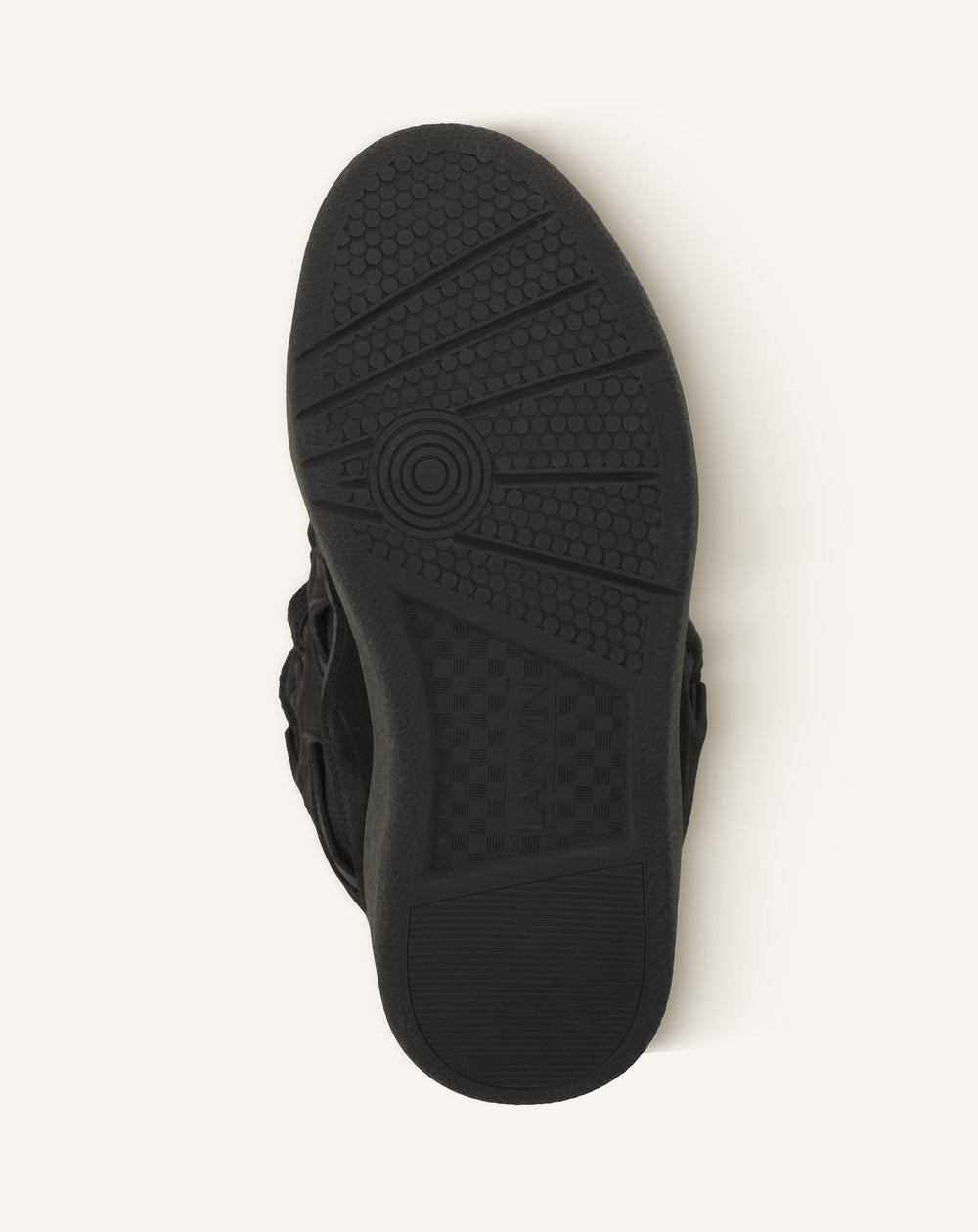 Black Leather Curb Sneakers | Lanvin Men