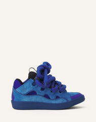 Blue Curb Sneakers In Leather With Snake Laces | Lanvin Women