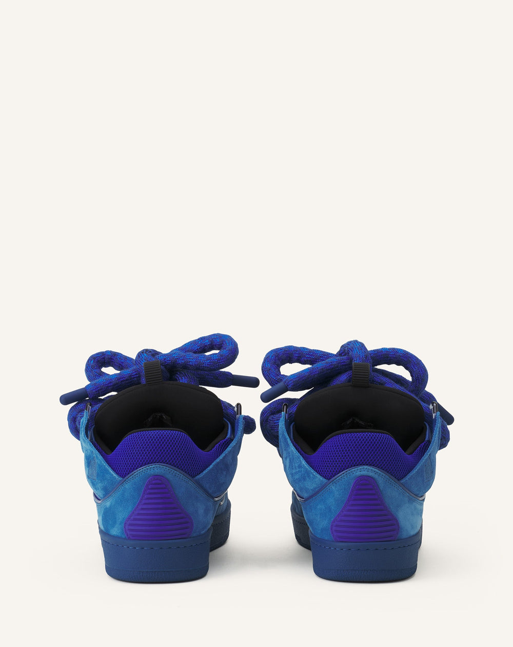 Blue Curb Sneakers In Leather With Snake Laces | Lanvin Women