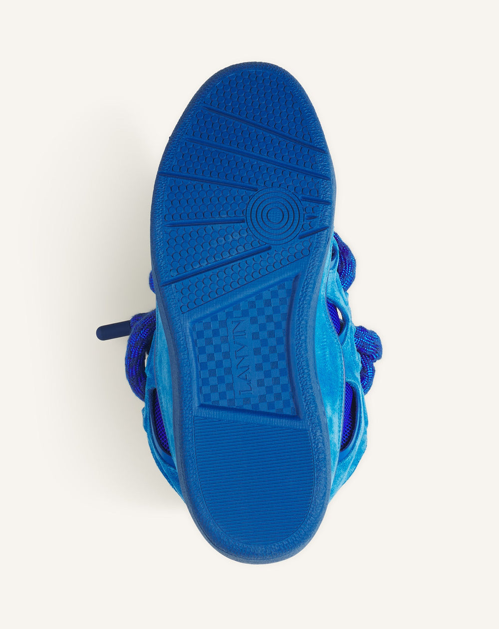 Blue Curb Sneakers In Leather With Snake Laces | Lanvin Women