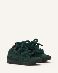 Green Curb Sneakers In Leather With Snake Laces | Lanvin Women