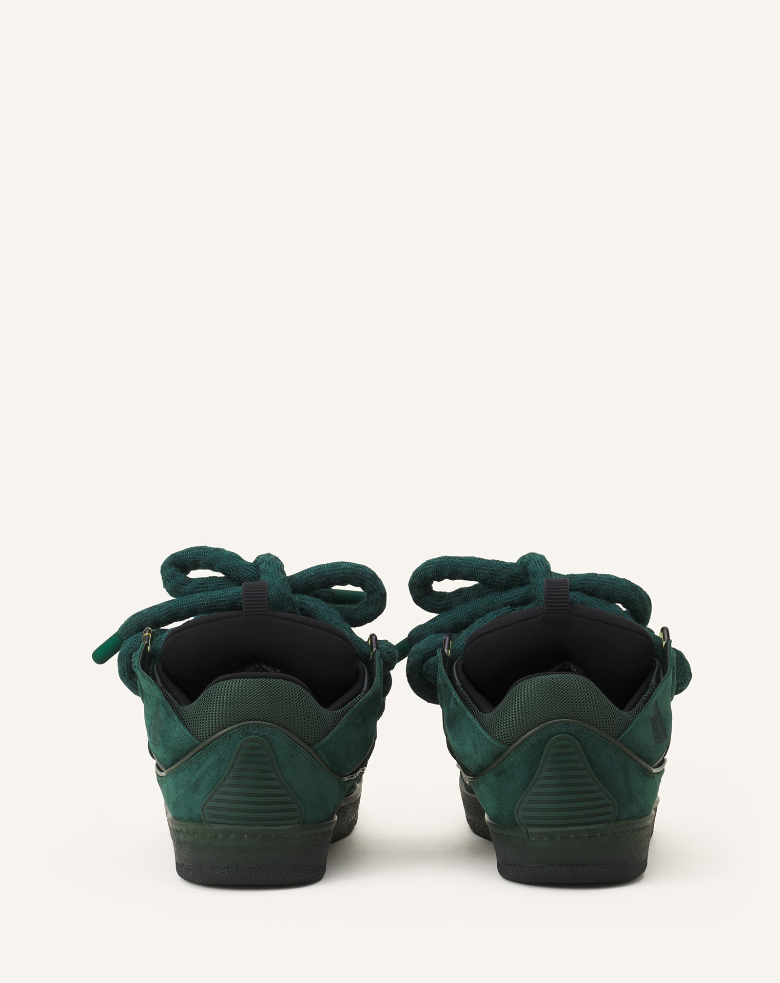 Green Curb Sneakers In Leather With Snake Laces | Lanvin Women