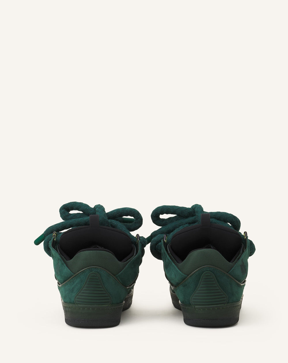 Green Curb Sneakers In Leather With Snake Laces | Lanvin Women