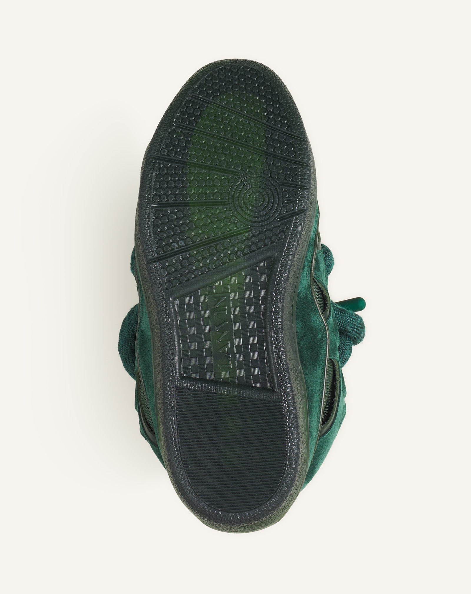 Green Curb Sneakers In Leather With Snake Laces | Lanvin Women