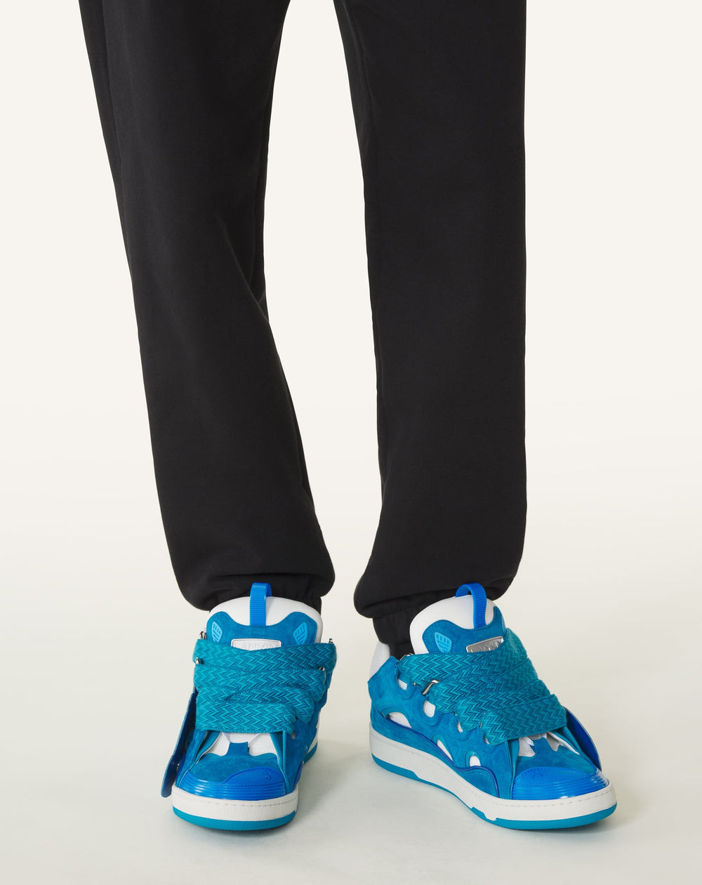 Curb Sneakers En Cuir À Patch Blue | Lanvin Women