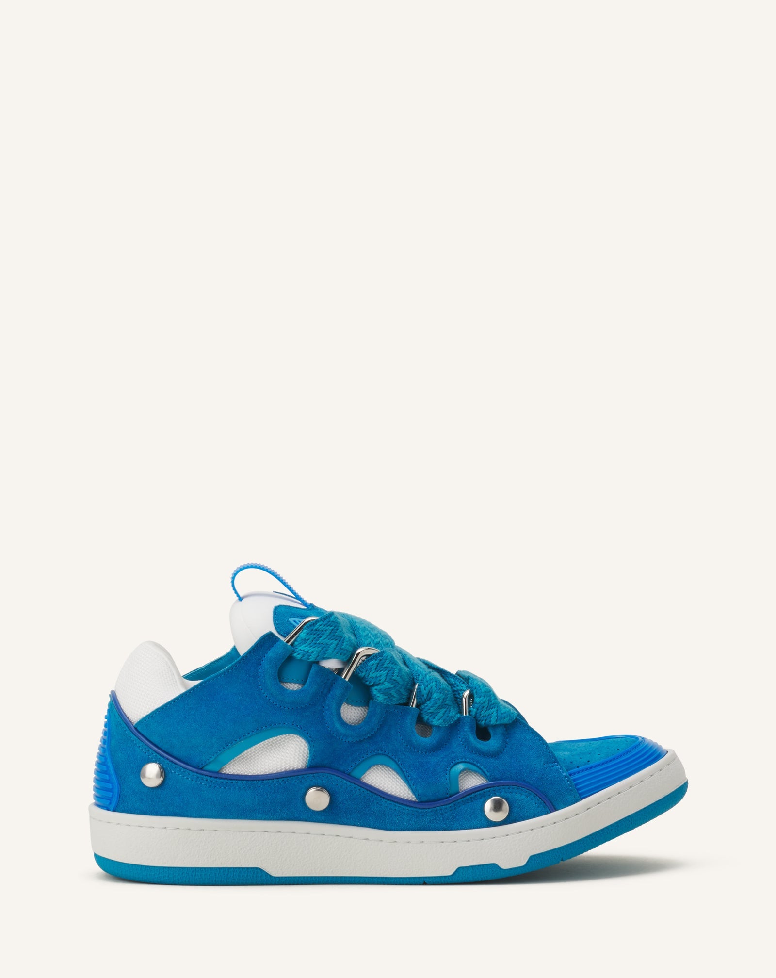 Curb Sneakers En Cuir À Patch Blue | Lanvin Women