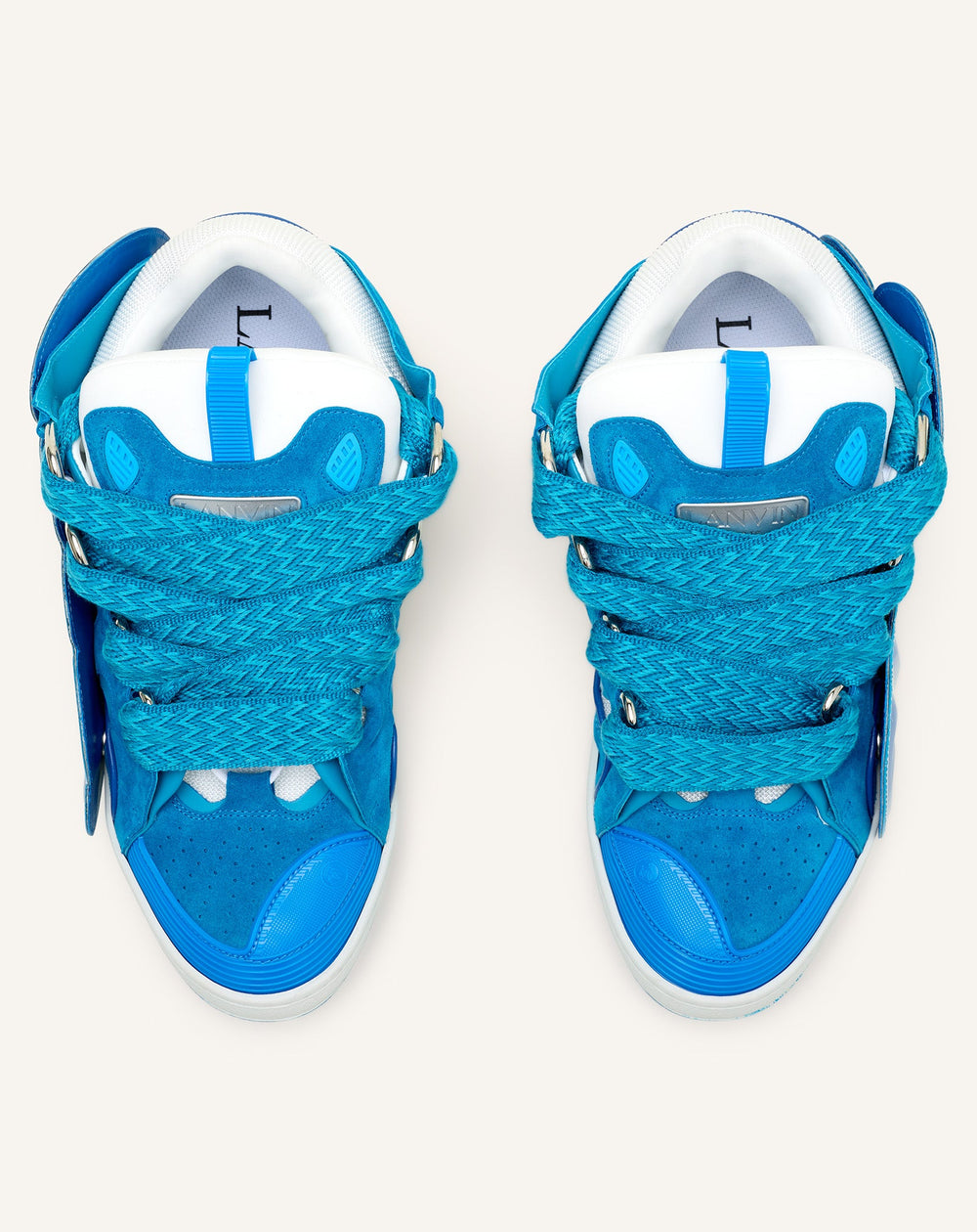 Curb Sneakers En Cuir À Patch Blue | Lanvin Women