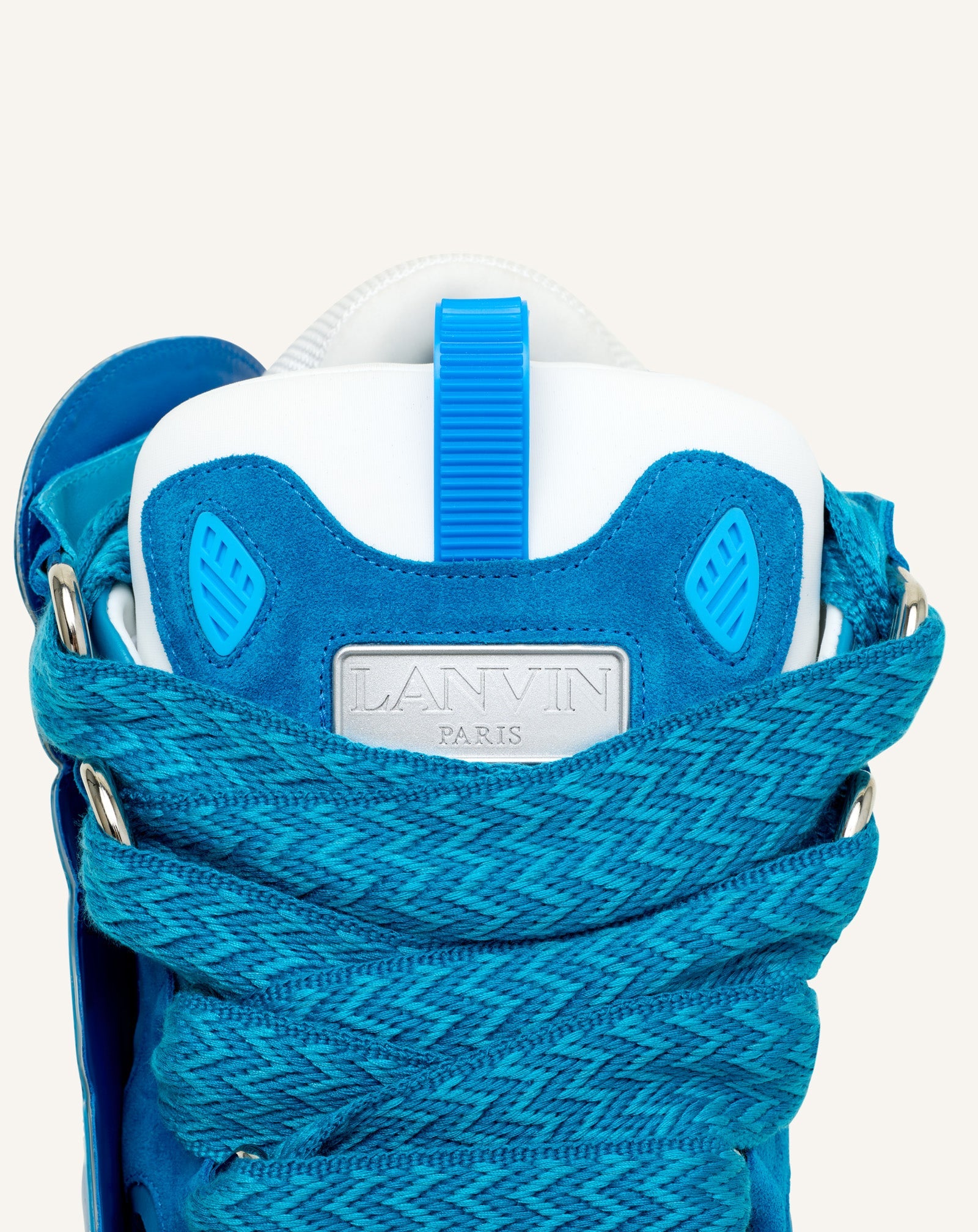 Curb Sneakers En Cuir À Patch Blue | Lanvin Women