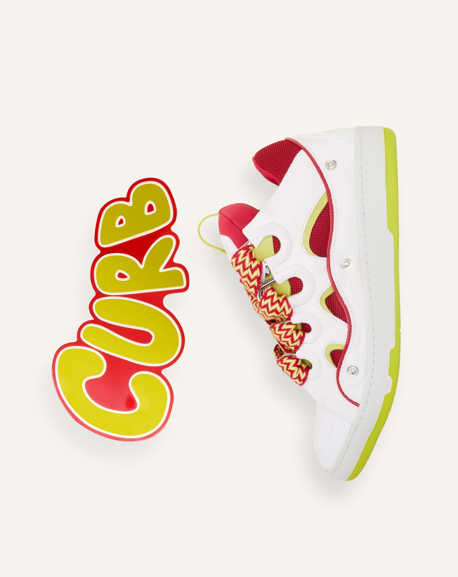 Curb Sneakers En Cuir À Patch Red | Lanvin Women