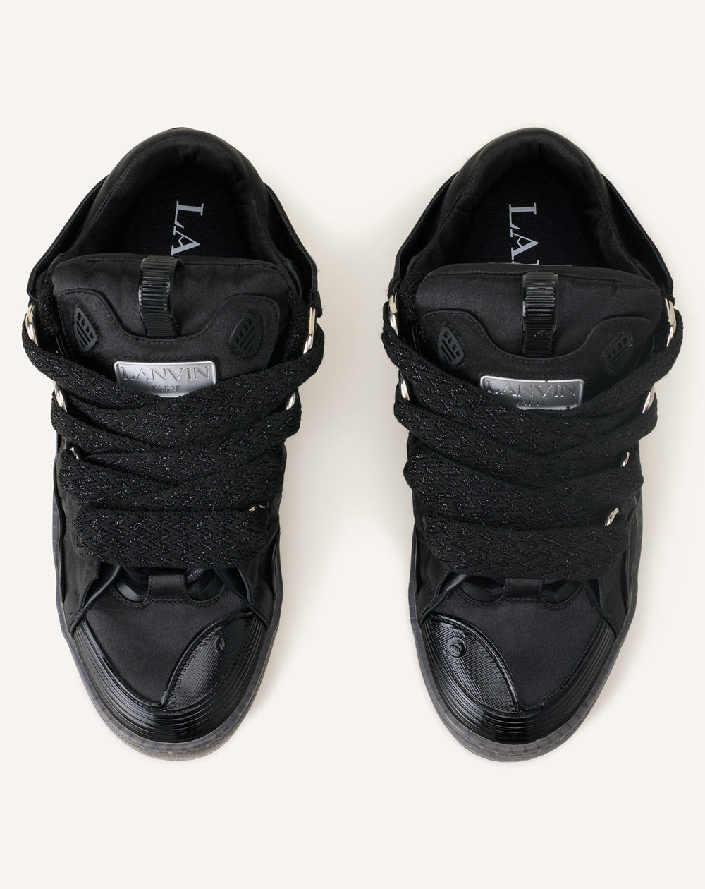Curb Sneakers En Satin Black | Lanvin Women