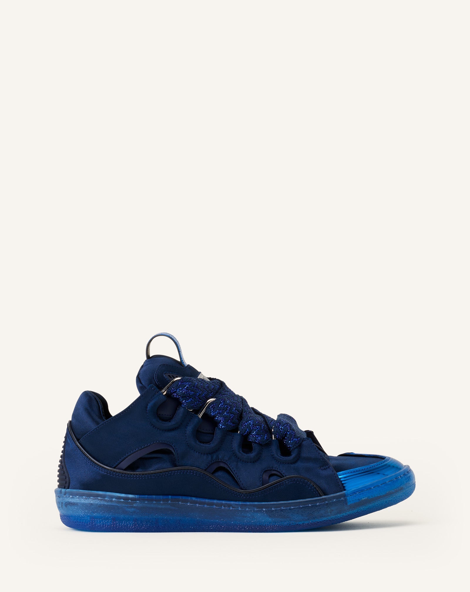 Curb Sneakers En Satin Blue | Lanvin Women