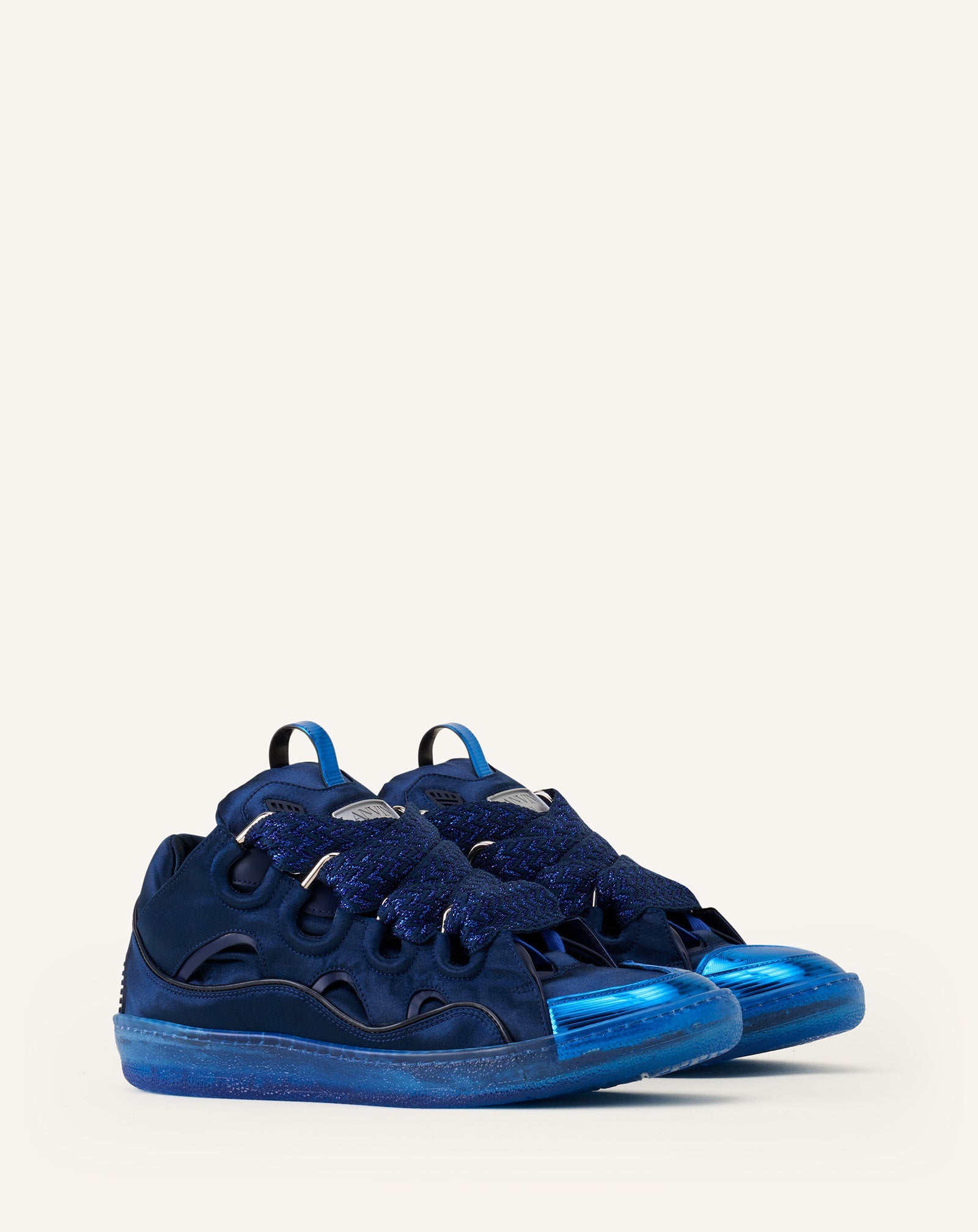 Curb Sneakers En Satin Blue | Lanvin Women
