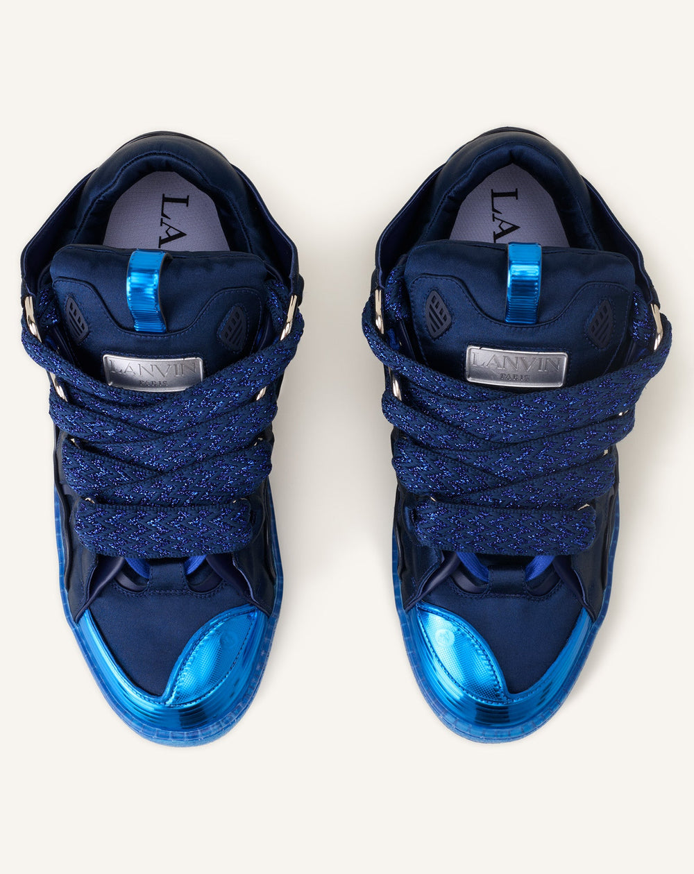 Curb Sneakers En Satin Blue | Lanvin Women
