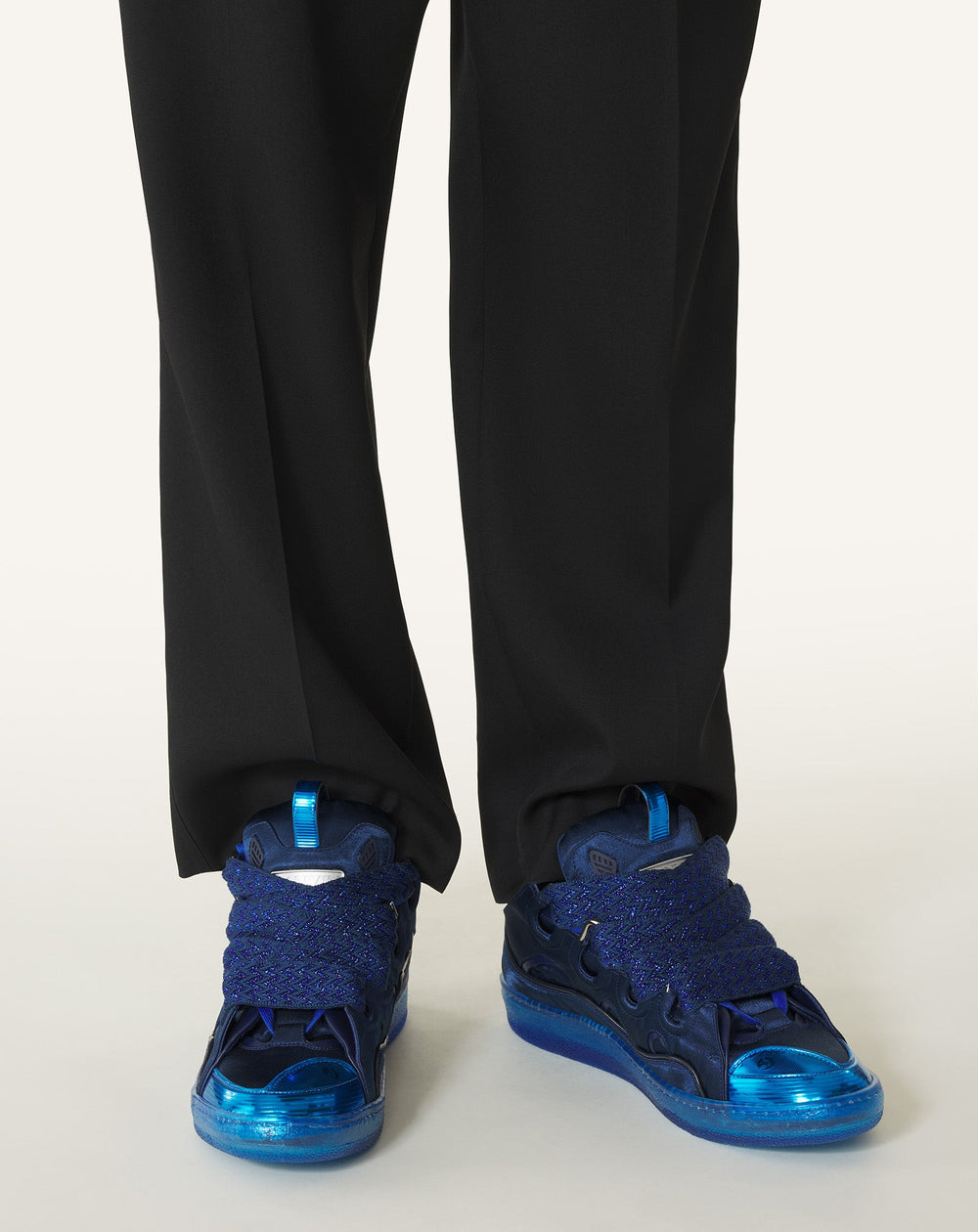 Curb Sneakers En Satin Blue | Lanvin Women