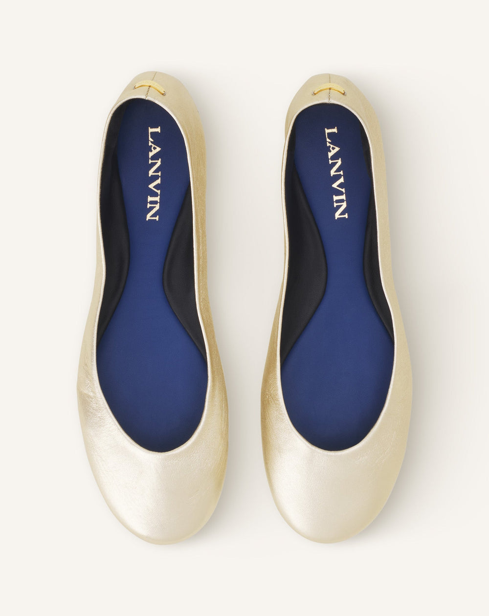 Silver The Ballerina Flat In Metallic Leather | Lanvin Women