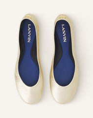 Silver The Ballerina Flat In Metallic Leather | Lanvin Women