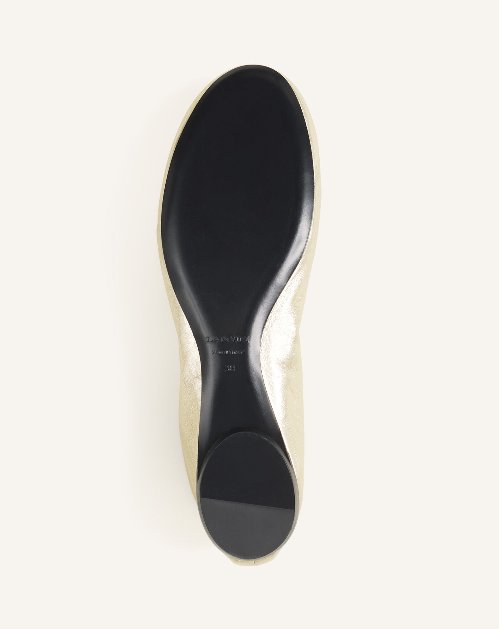 Silver The Ballerina Flat In Metallic Leather | Lanvin Women