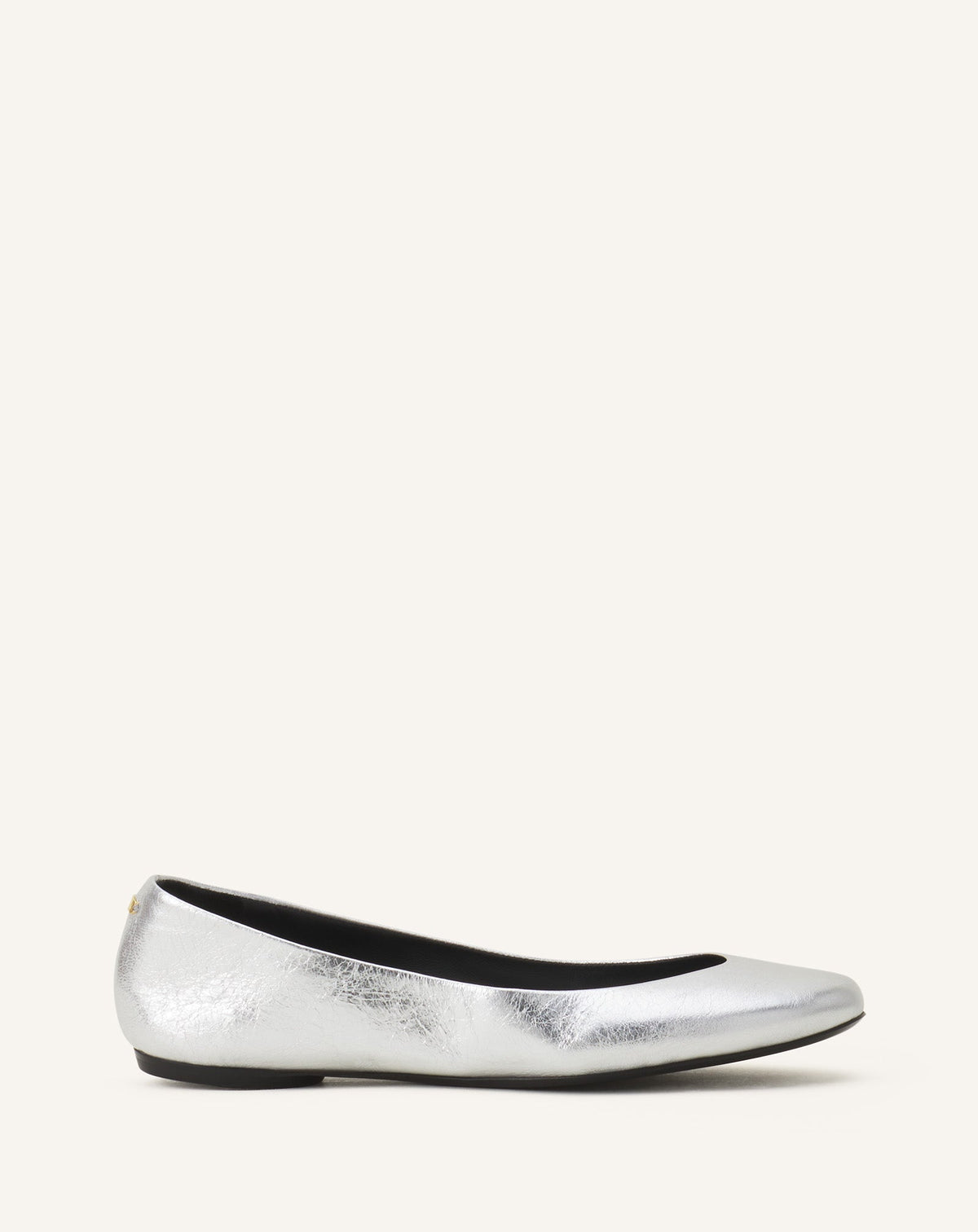 Silver The Ballerina Flat In Metallic Leather | Lanvin Women