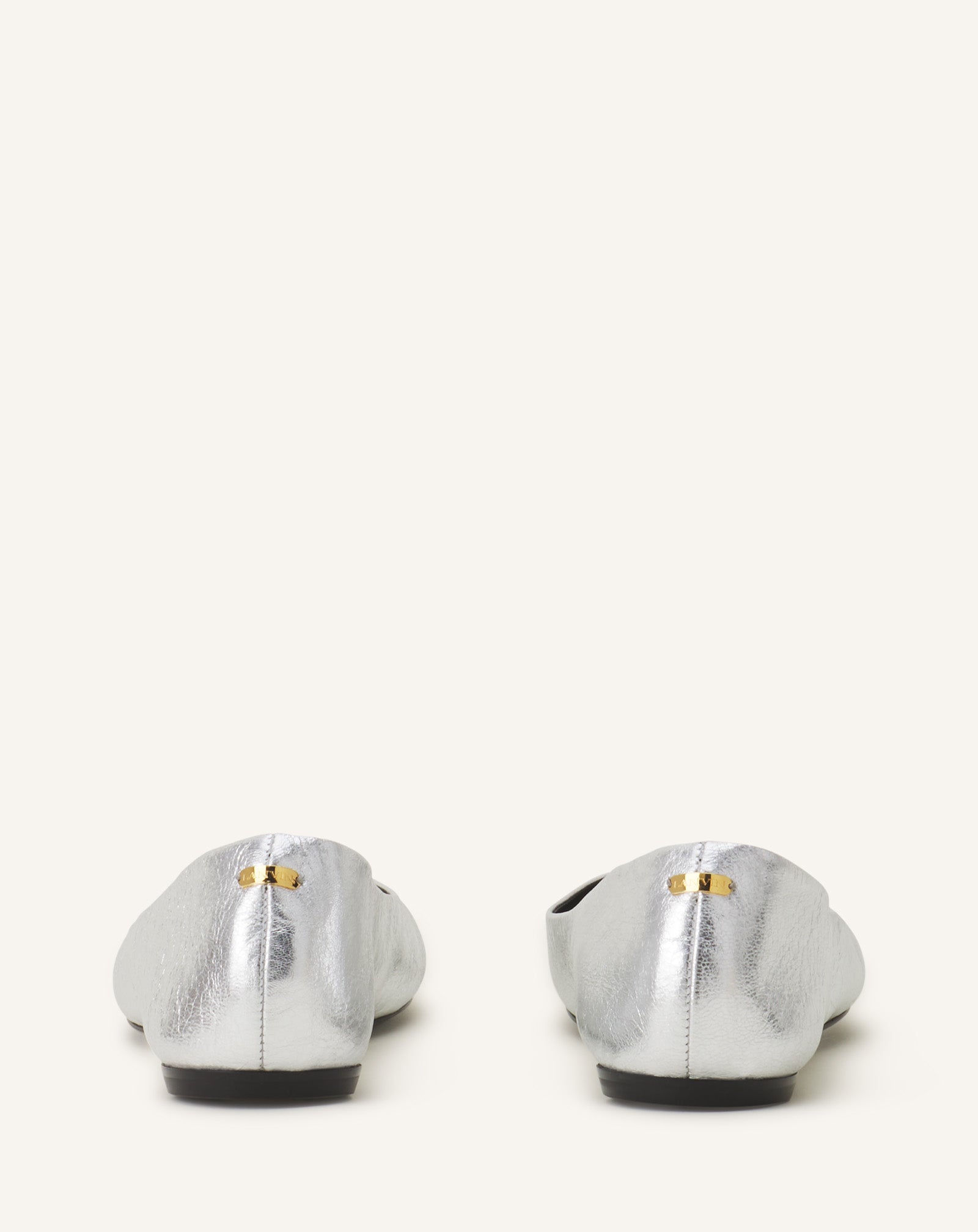Silver The Ballerina Flat In Metallic Leather | Lanvin Women