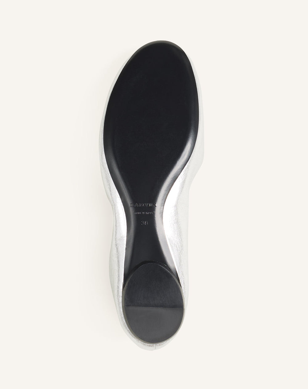 Silver The Ballerina Flat In Metallic Leather | Lanvin Women