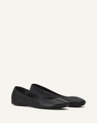 Black The Ballerina Flat In Leather | Lanvin Women