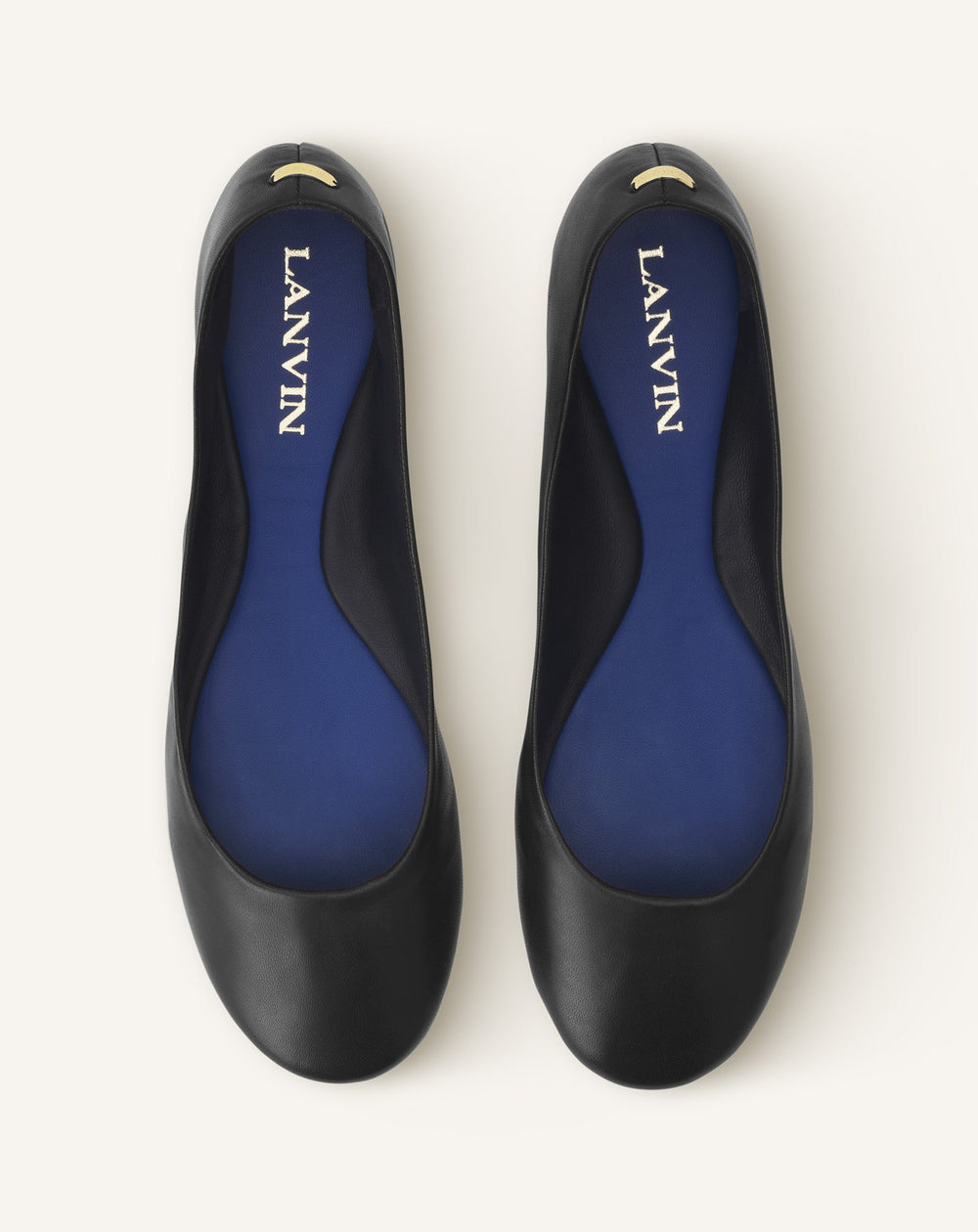 Black The Ballerina Flat In Leather | Lanvin Women