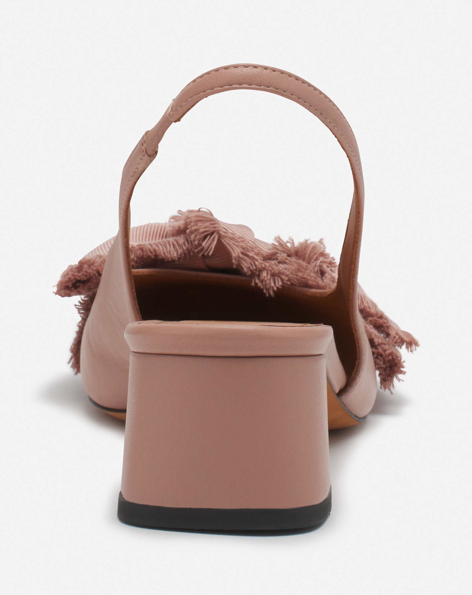 Pink Leather Heeled Slingback Ballerina | Lanvin Women