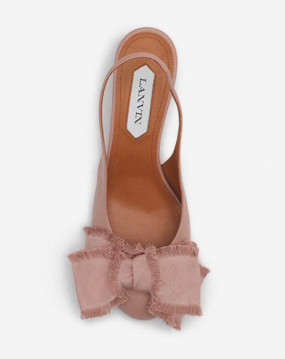 Pink Leather Heeled Slingback Ballerina | Lanvin Women
