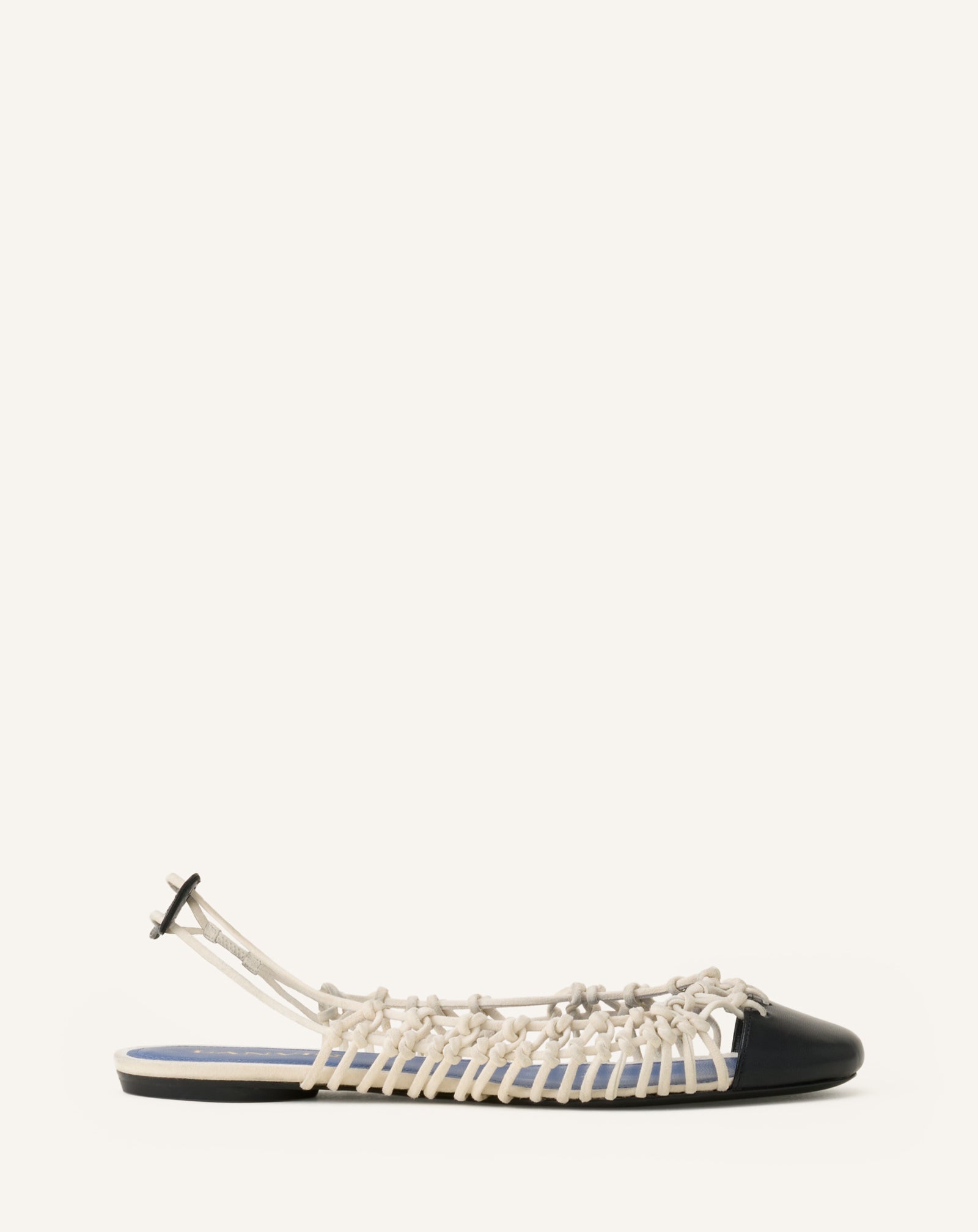 Ballerine Slingback Tressée En Cuir White | Lanvin Women