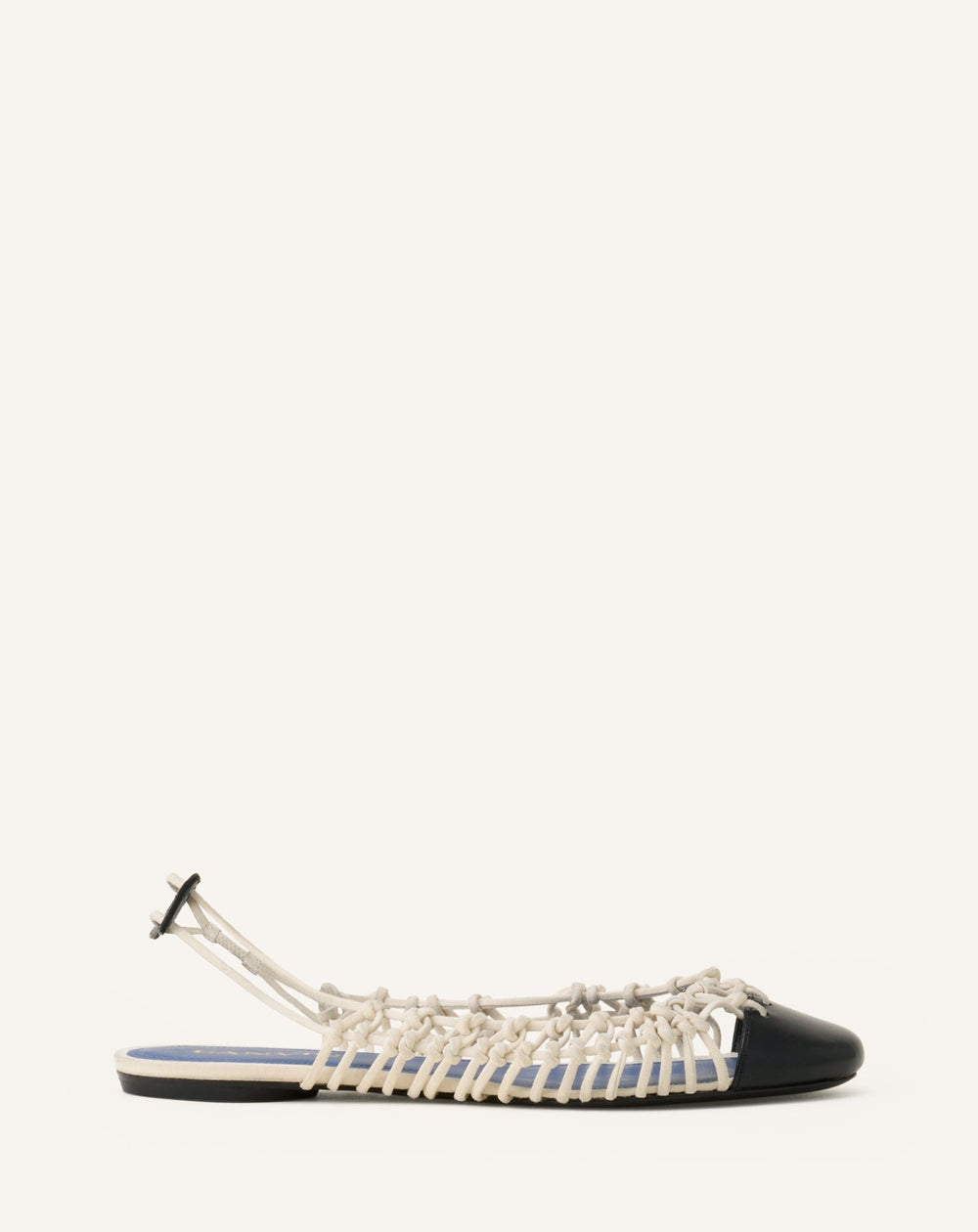 Ballerine Slingback Tressée En Cuir White | Lanvin Women