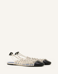 Ballerine Slingback Tressée En Cuir White | Lanvin Women