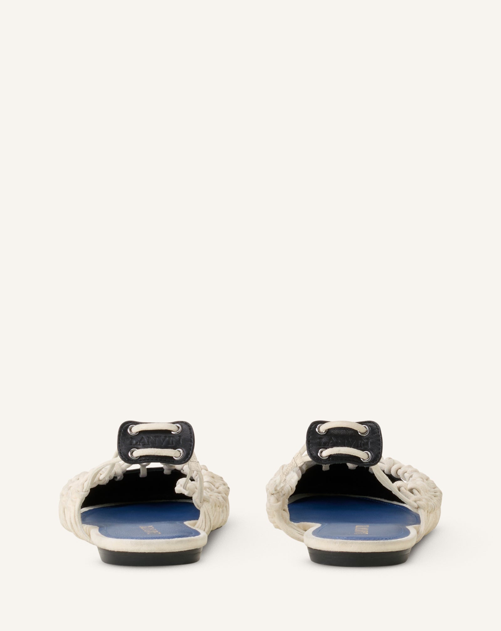 Ballerine Slingback Tressée En Cuir White | Lanvin Women