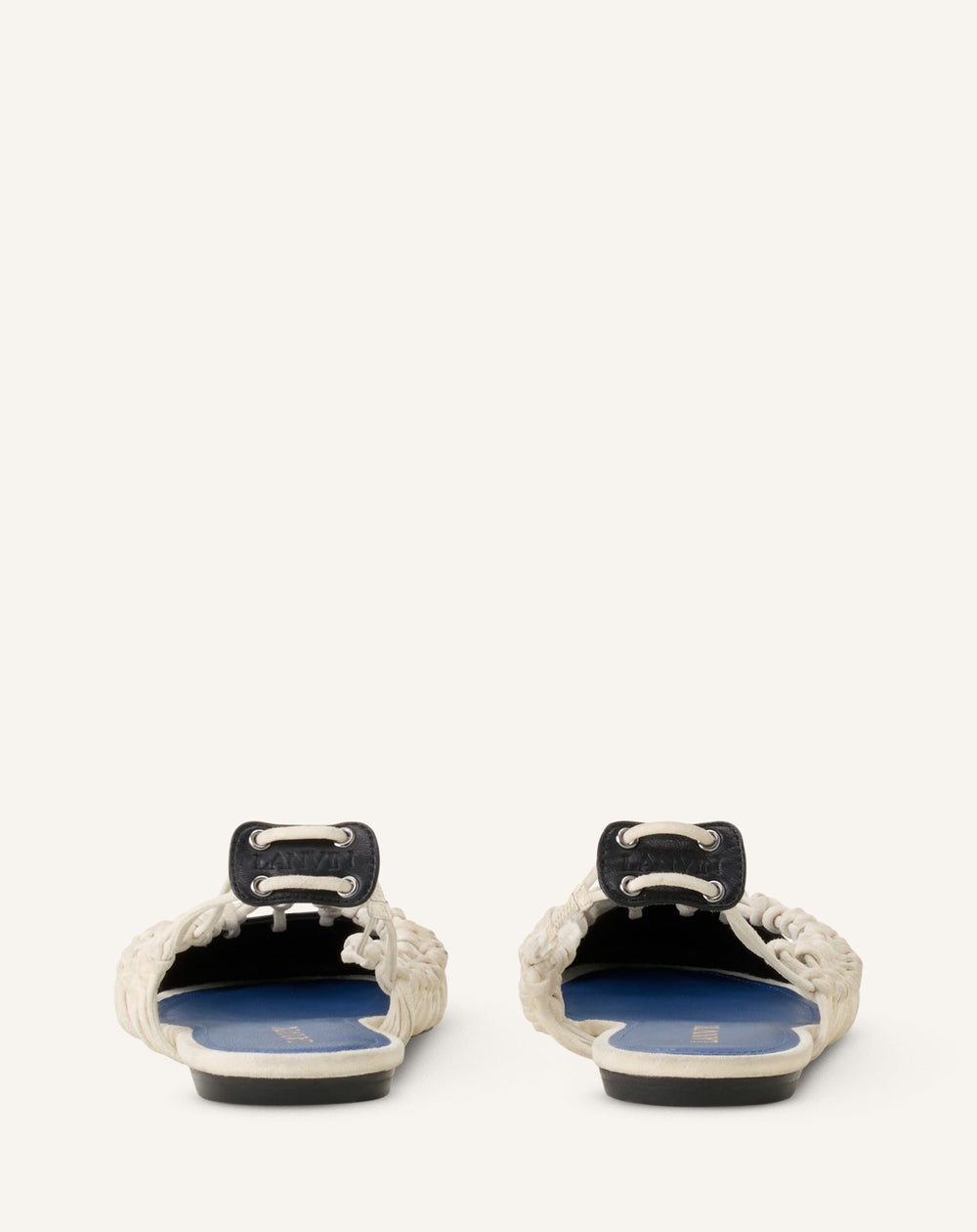 Ballerine Slingback Tressée En Cuir White | Lanvin Women