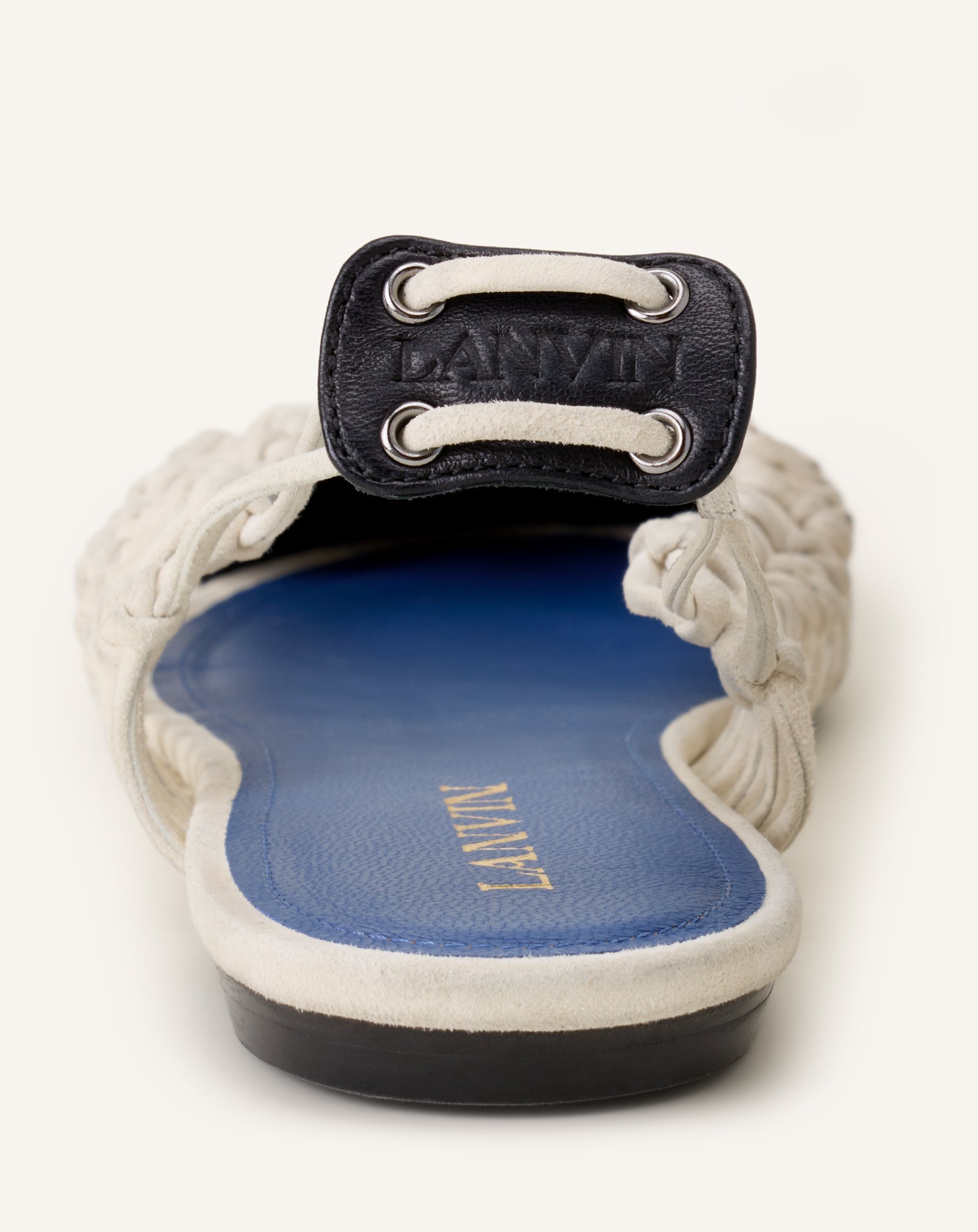 Ballerine Slingback Tressée En Cuir White | Lanvin Women