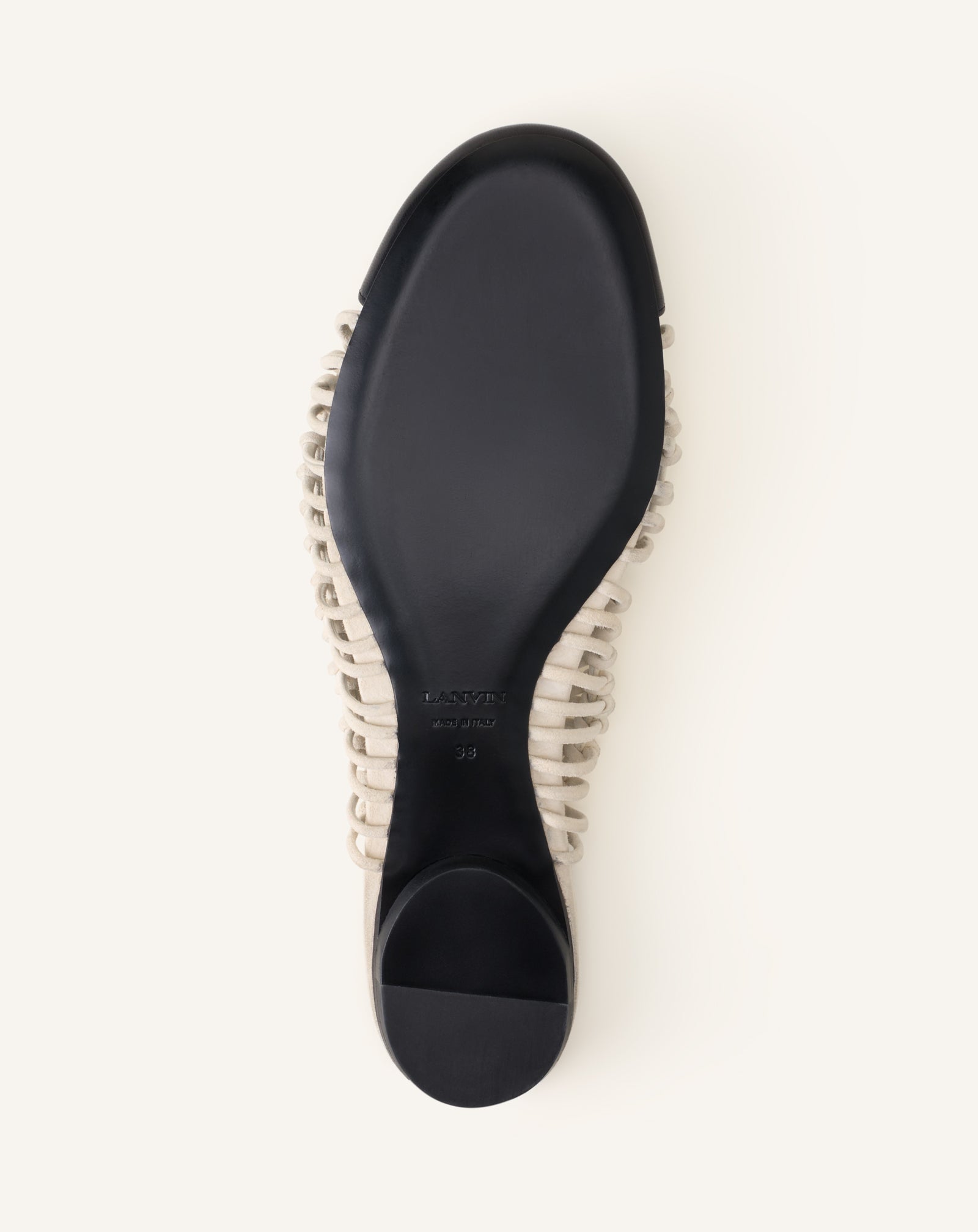 Ballerine Slingback Tressée En Cuir White | Lanvin Women