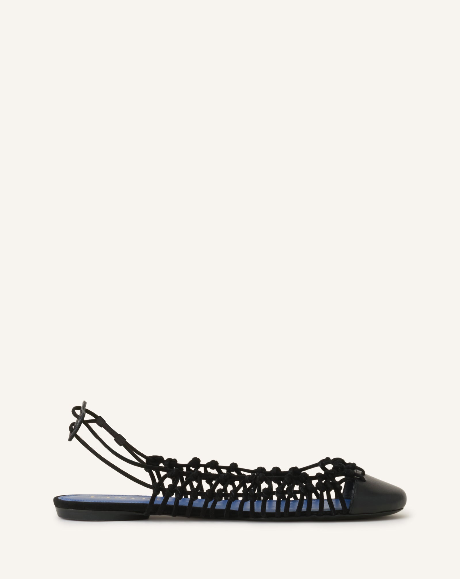 Ballerine Slingback Tressée En Cuir Black | Lanvin Women