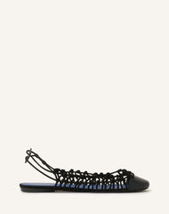 Ballerine Slingback Tressée En Cuir Black | Lanvin Women