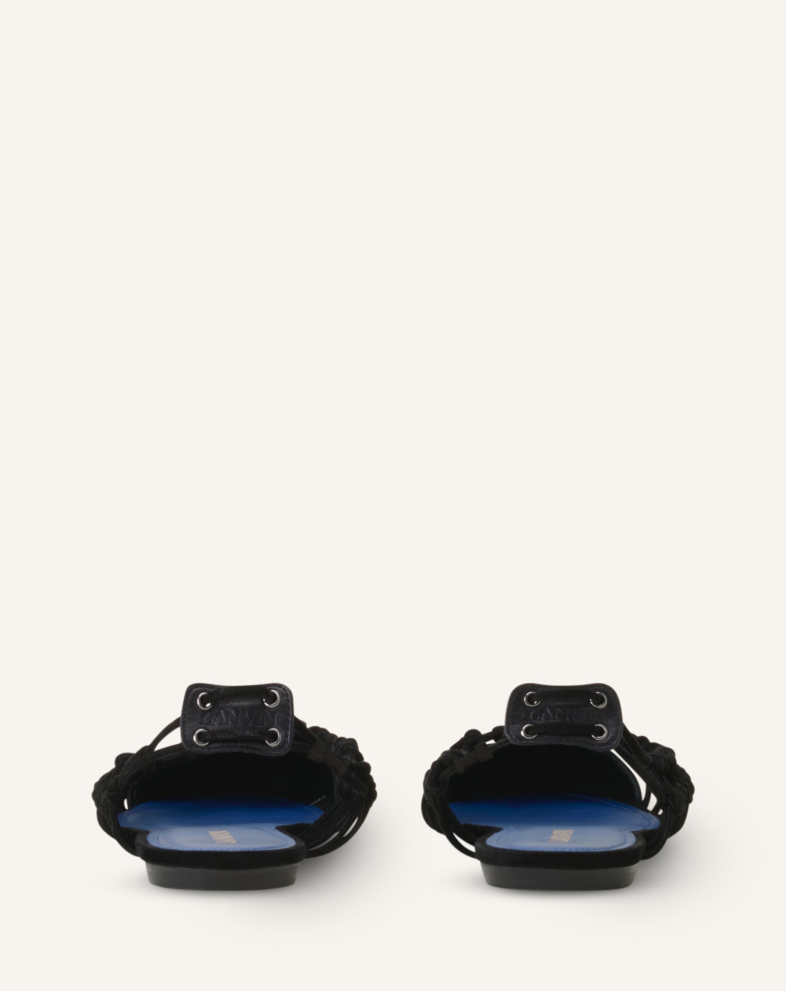 Ballerine Slingback Tressée En Cuir Black | Lanvin Women