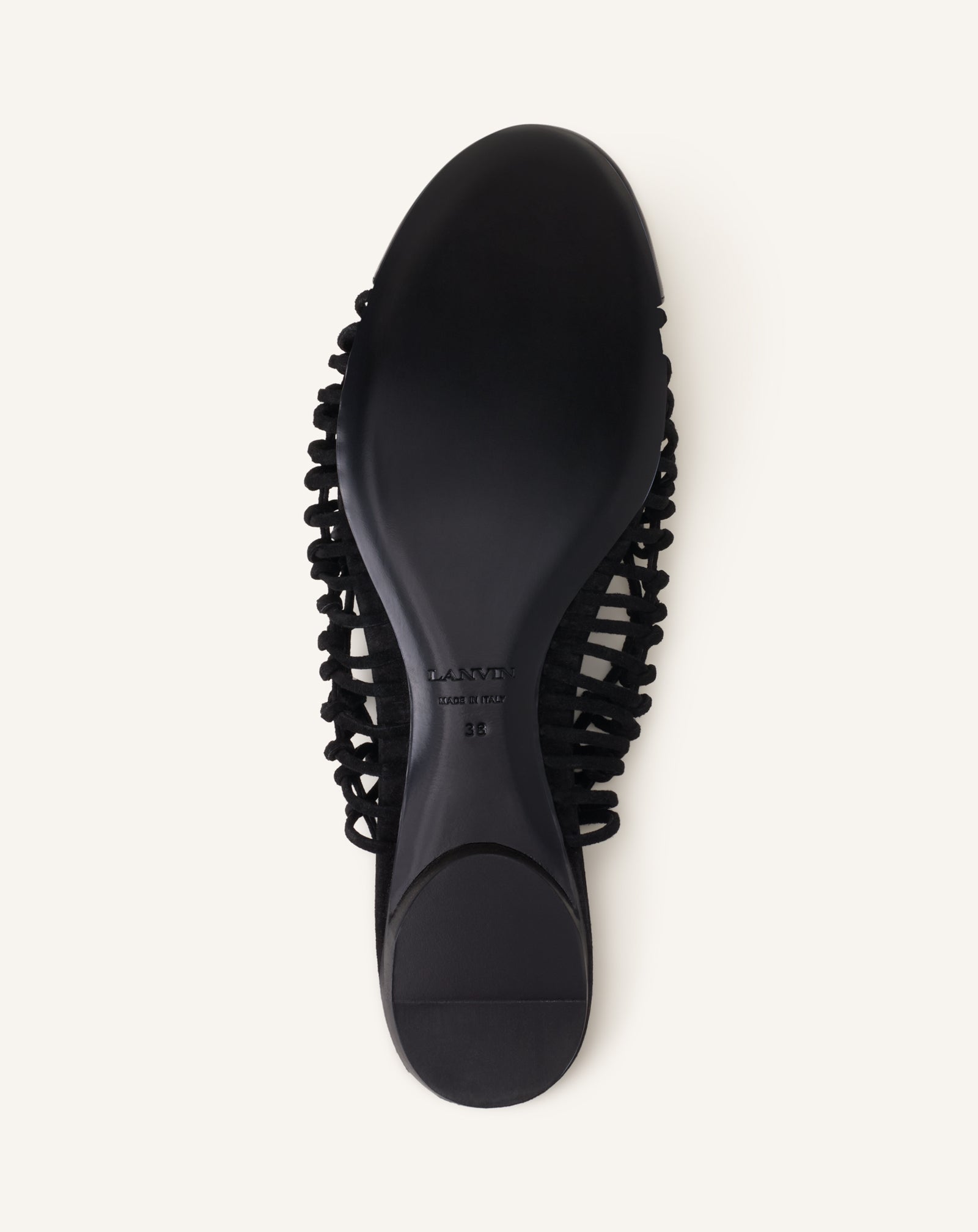 Ballerine Slingback Tressée En Cuir Black | Lanvin Women