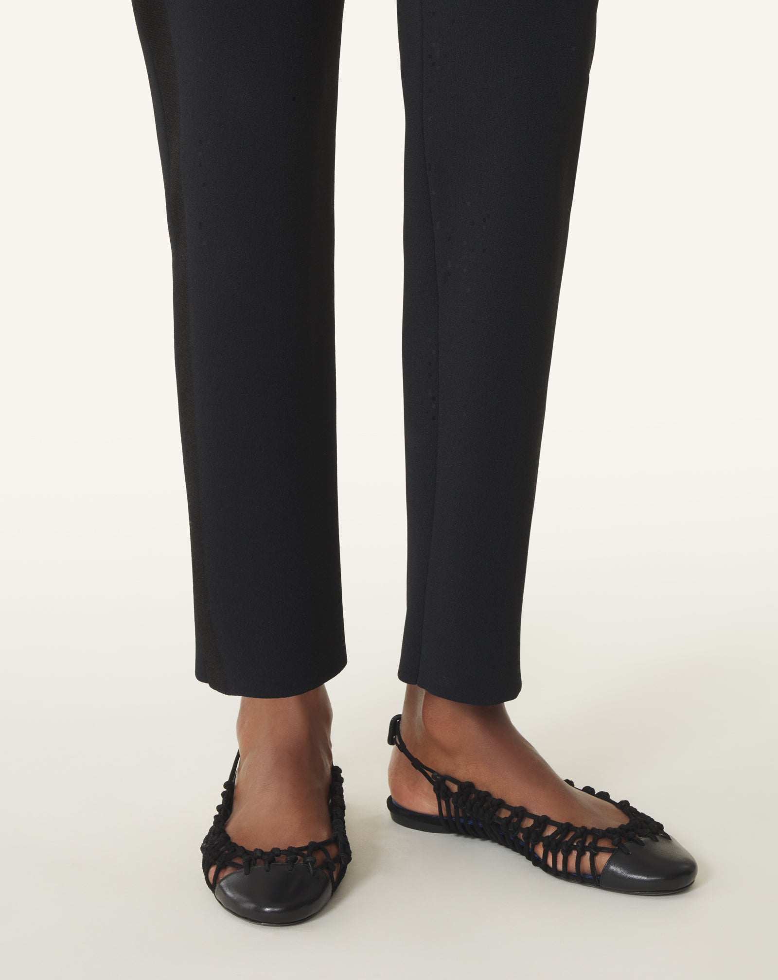 Ballerine Slingback Tressée En Cuir Black | Lanvin Women
