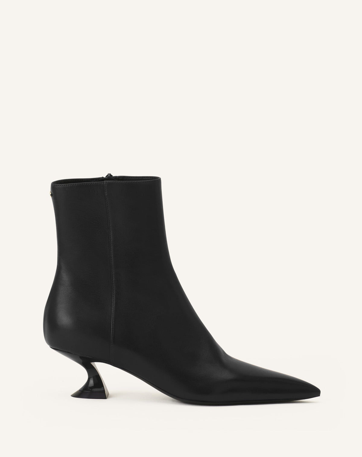 Black Midnight Step Leather Ankle Boot | Lanvin Women