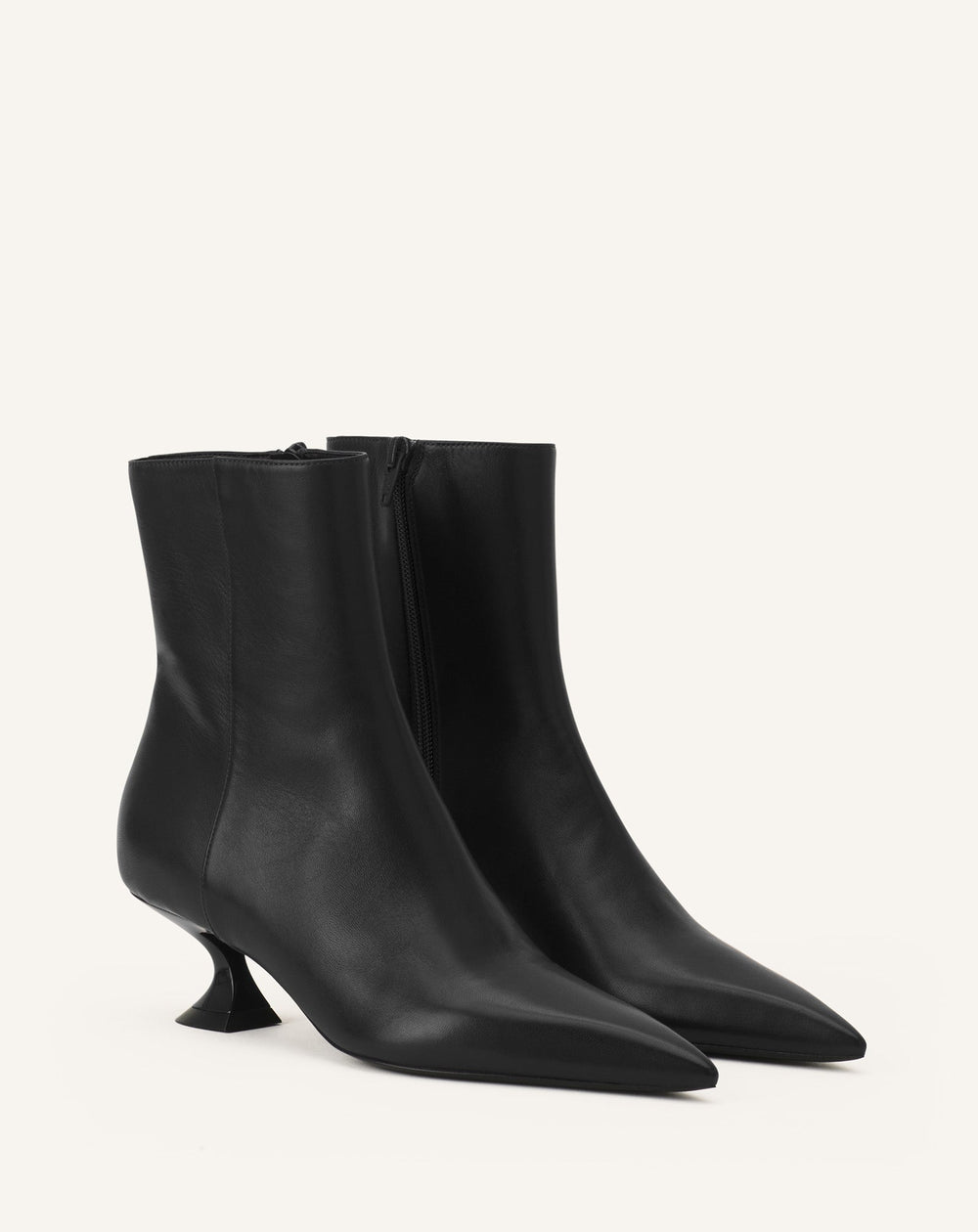Black Midnight Step Leather Ankle Boot | Lanvin Women