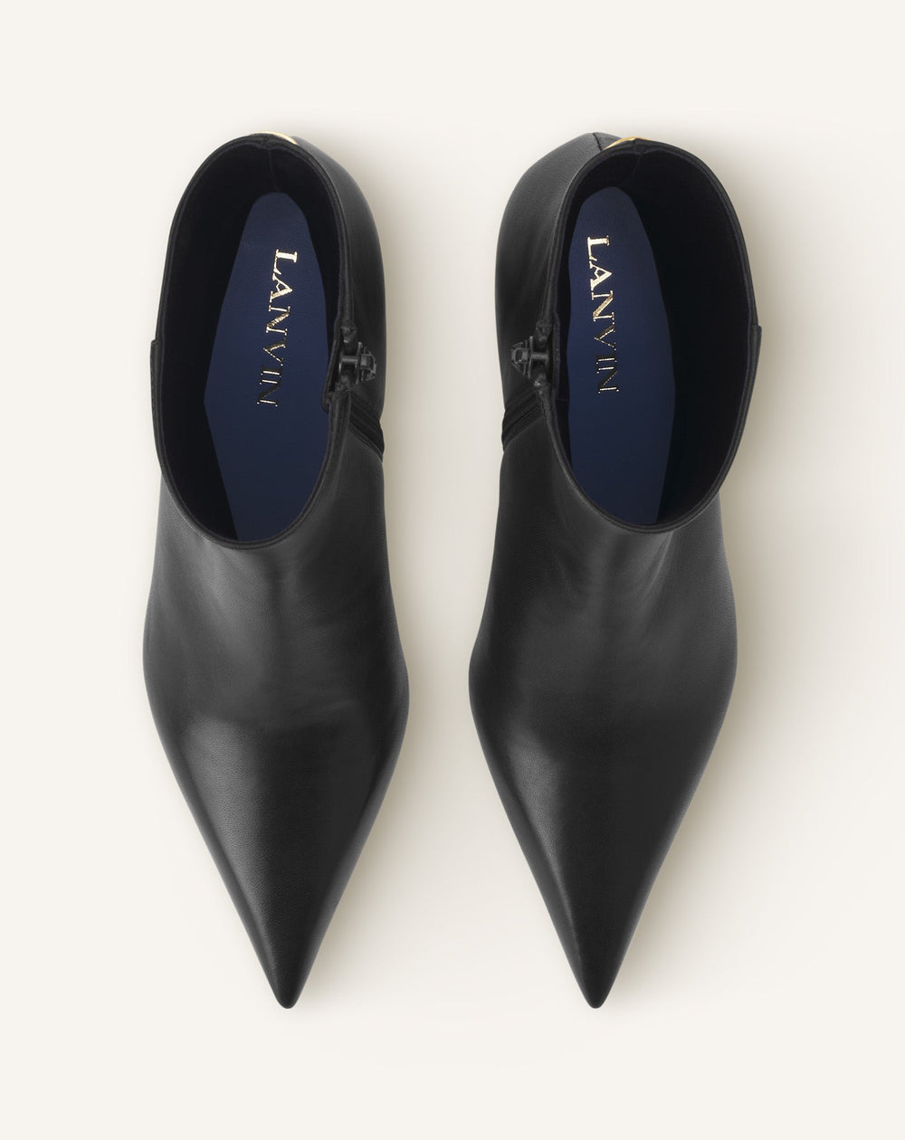 Black Midnight Step Leather Ankle Boot | Lanvin Women