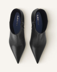 Black Midnight Step Leather Ankle Boot | Lanvin Women