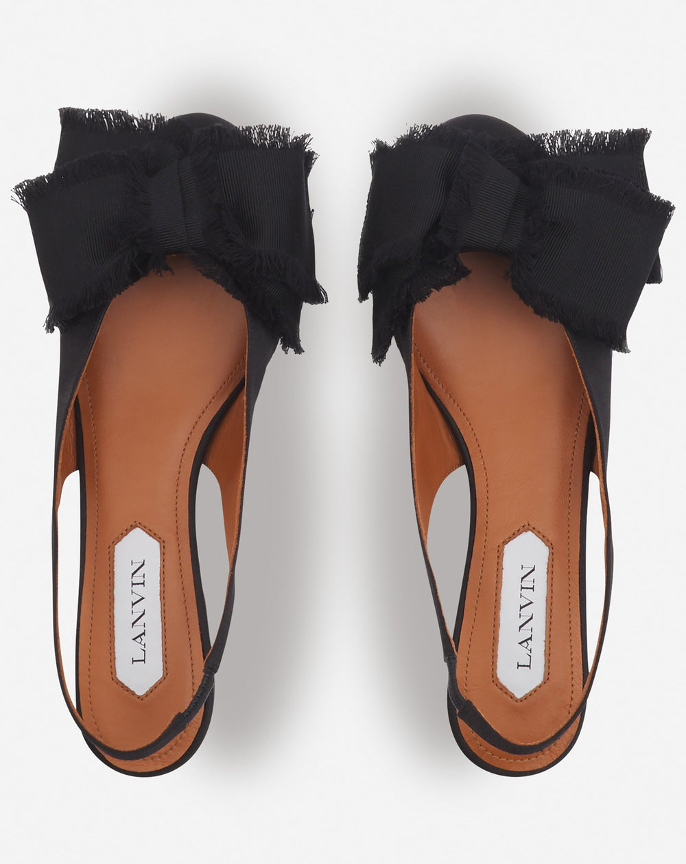 Black Slingback Ballerina Flat In Satin | Lanvin Women