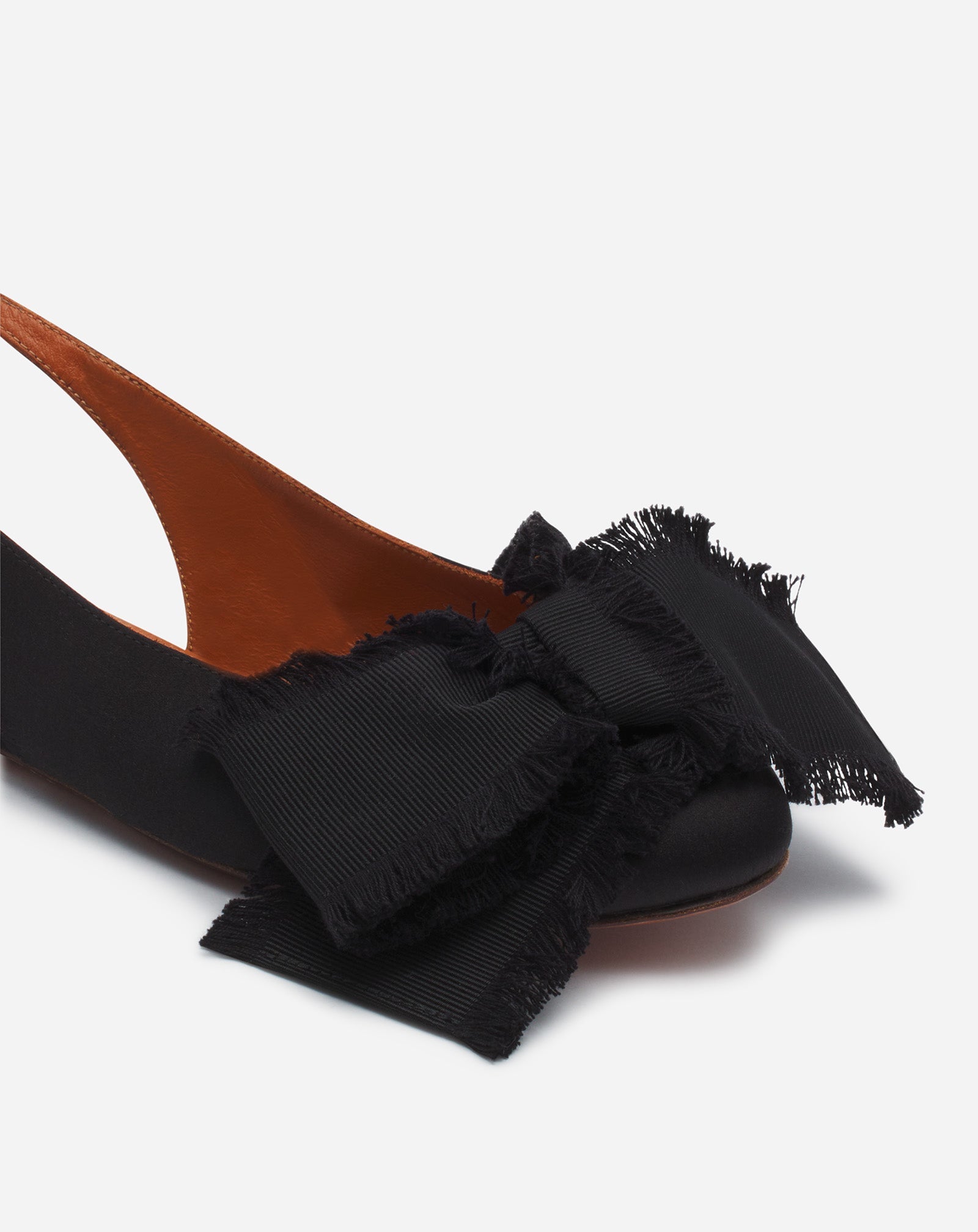 Black Slingback Ballerina Flat In Satin | Lanvin Women