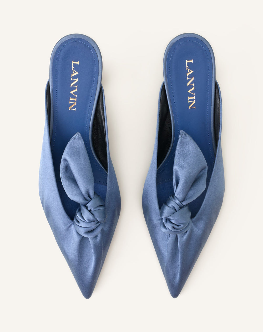 Mule À Talon Midnight Step Noeud En Satin Blue | Lanvin Women